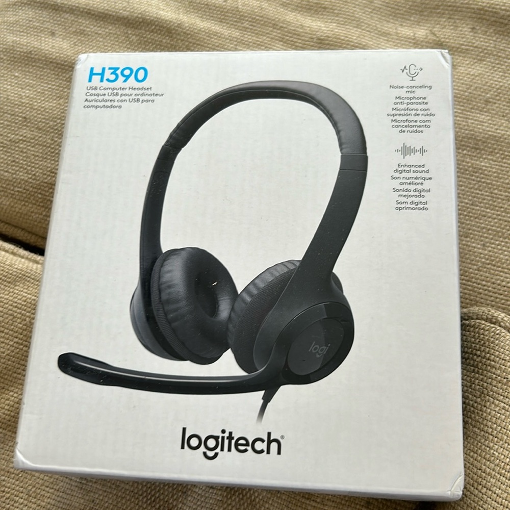 Brand new never opened Logitech H390 headphones.